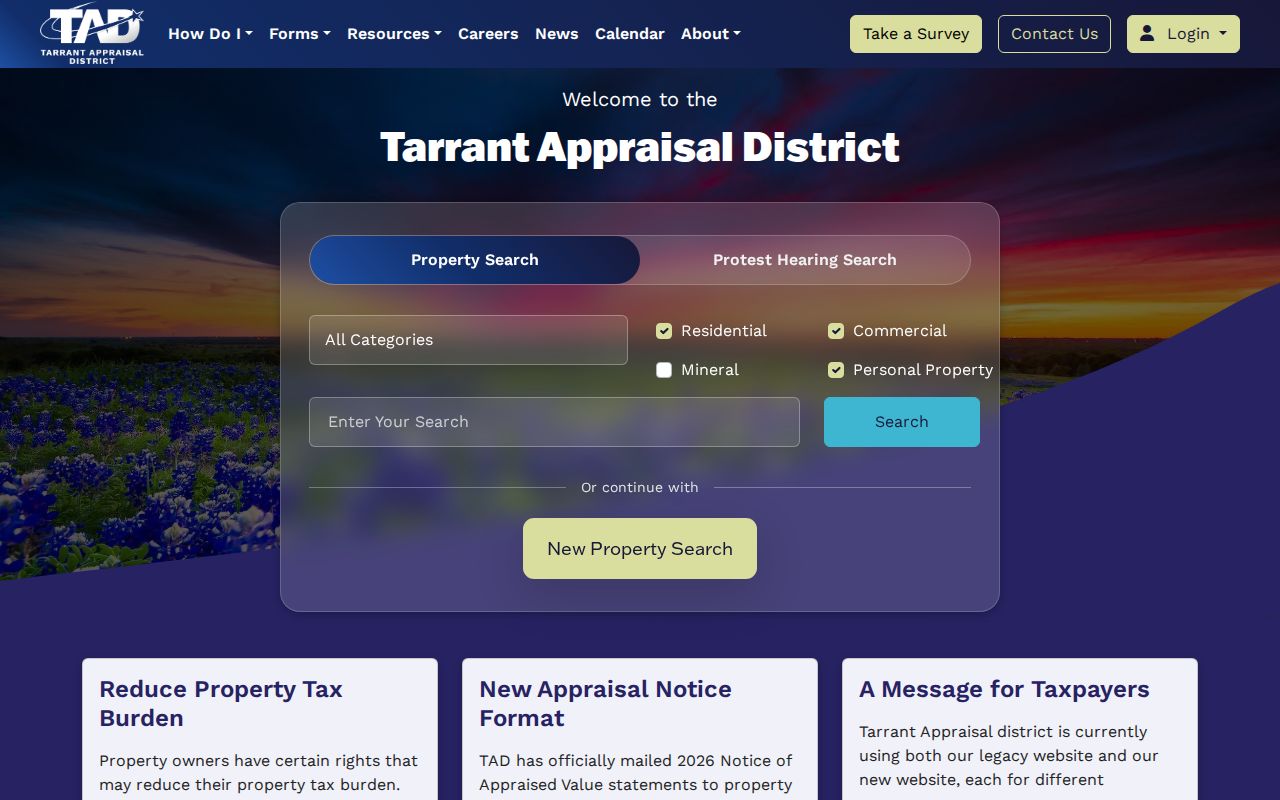 Fort Worth residents directory Tarrant Appraisal District property search