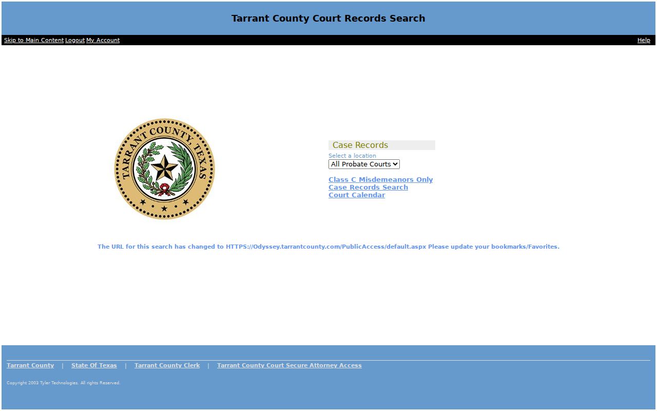 Fort Worth residents directory Tarrant County Odyssey court search
