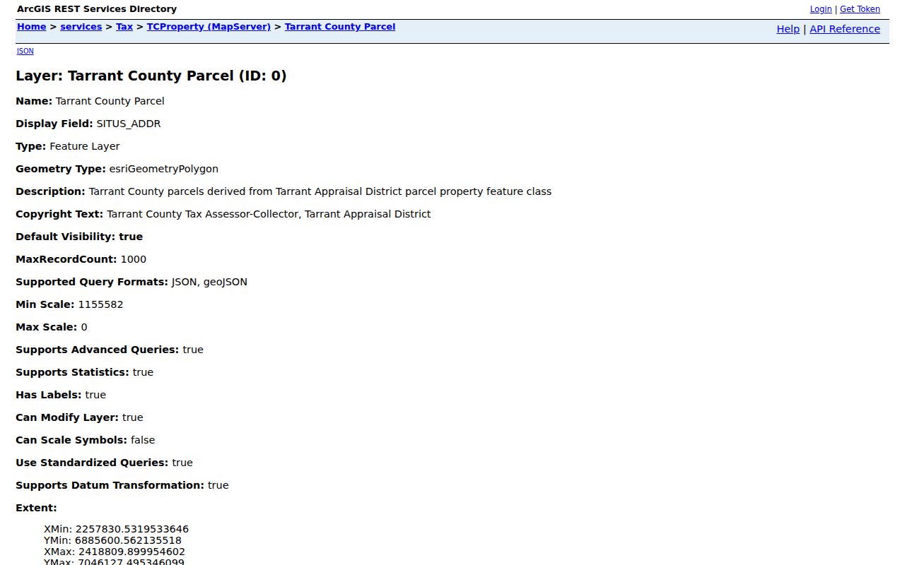 Fort Worth neighbors Tarrant parcel layer field inventory